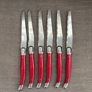 Laguiole Jean Dubost Red Steak Knives Set of 6